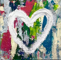 "My Saturday Night Fever Heart" - Dipinto a olio in stile Pop Art su tela, già incorniciato