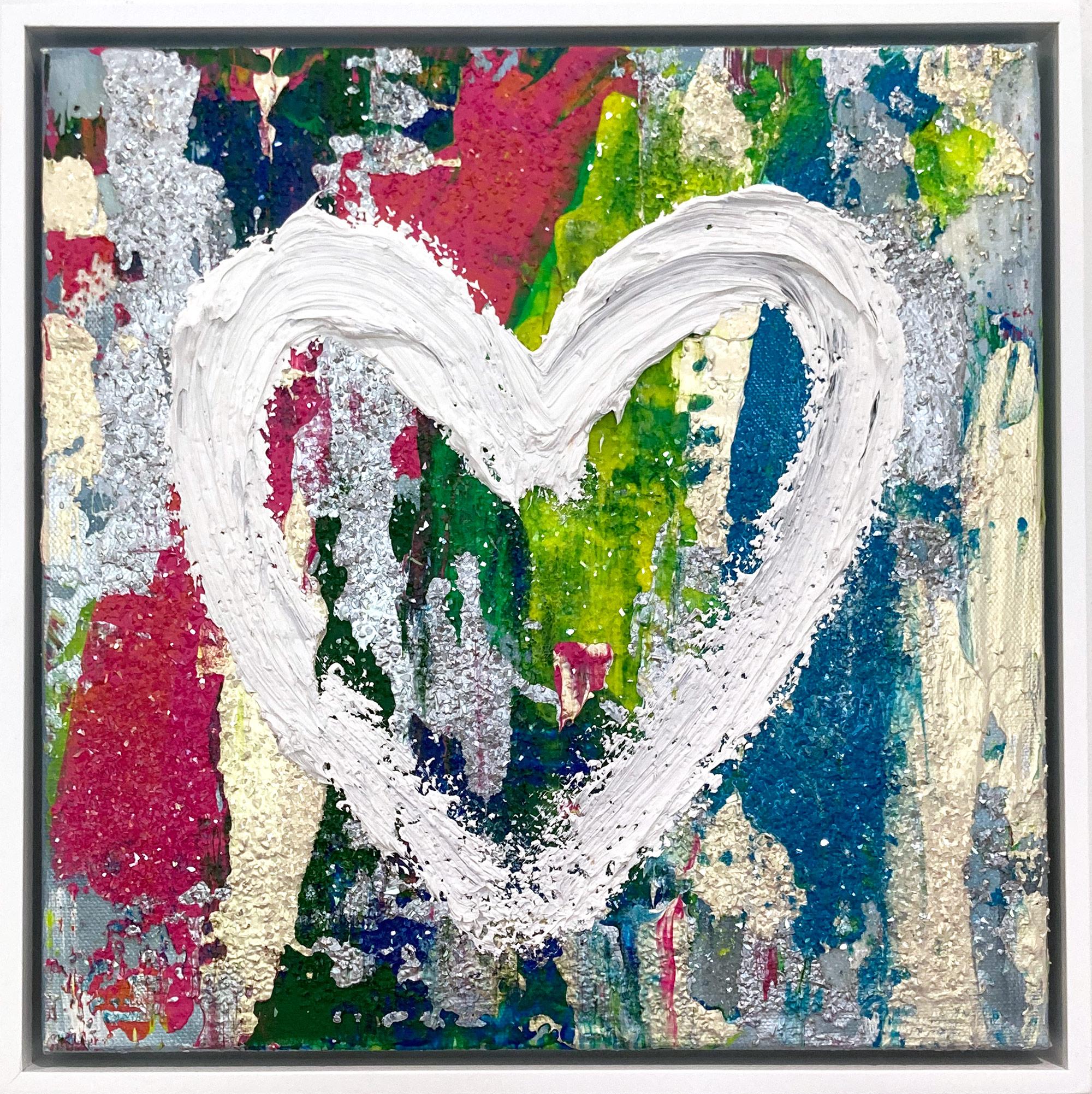 "My Saturday Night Fever Heart" Pop Art Oil Painting on Canvas Framed