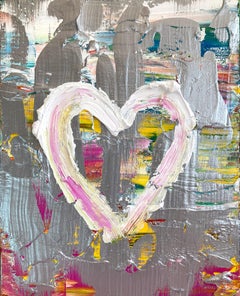 "My Serendipitous Heart" Contemporary Pop Oil Painting with Floater Frame