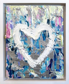 "My Sex and the City Heart" Multicolor Pop Art Oil Painting White Floater Frame