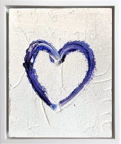 "My Shimmering Heart " Colorful Contemporary Pop Oil Painting w Floater Frame
