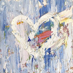 "My Shooting Star Heart" Colorful Abstract Oil Painting with Floater Frame
