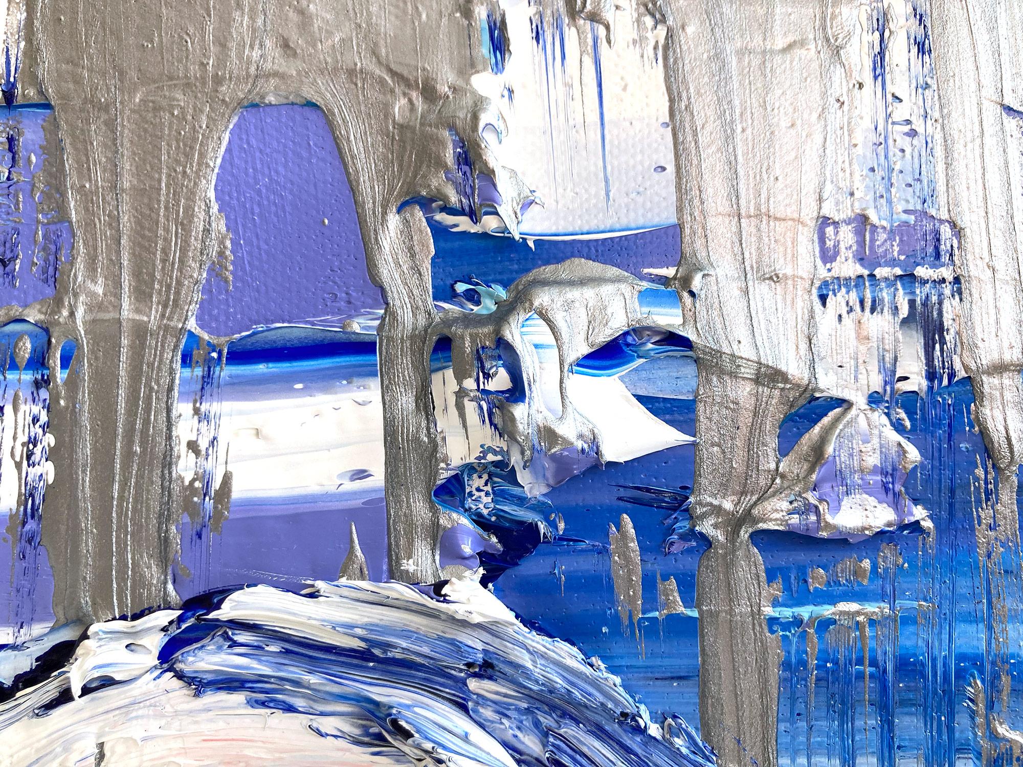 Zeitgenössisches monochromes Öl-Leinwandgemälde „Mein Silberfutterherz“ 5