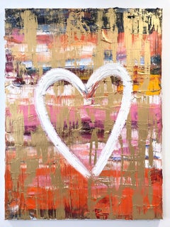 "My Sky Heart" Contemporary Large Colorful Oil Painting on canvas