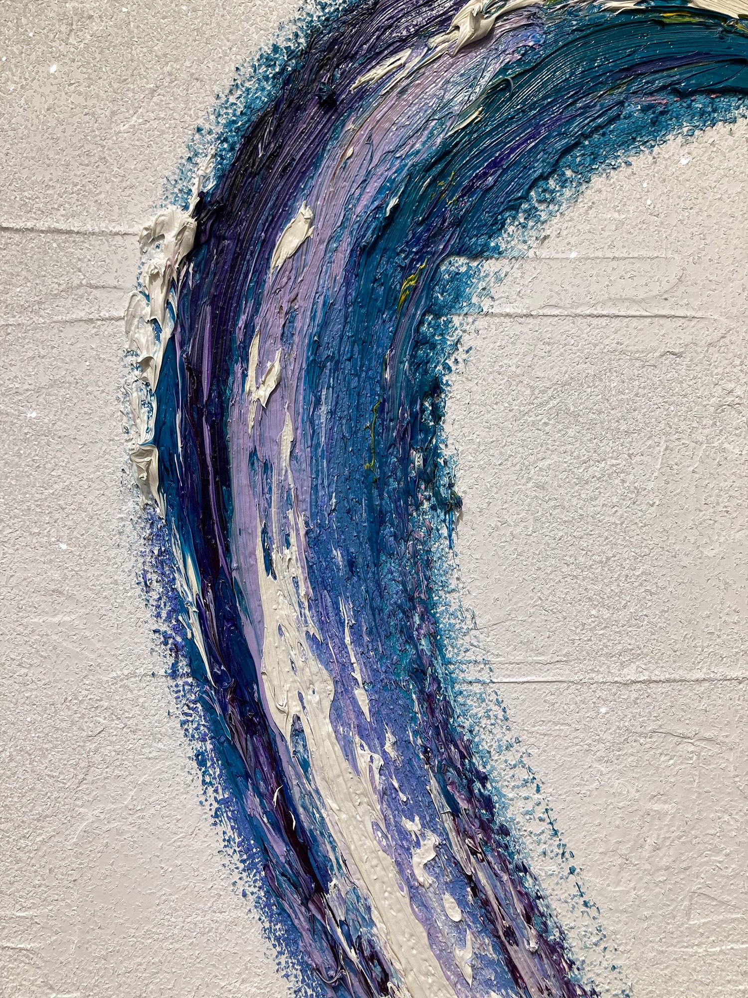 « My Snow Cone Heart », peinture à l'huile contemporaine colorée sur toile en forme de poussière de diamant - Painting de Cindy Shaoul