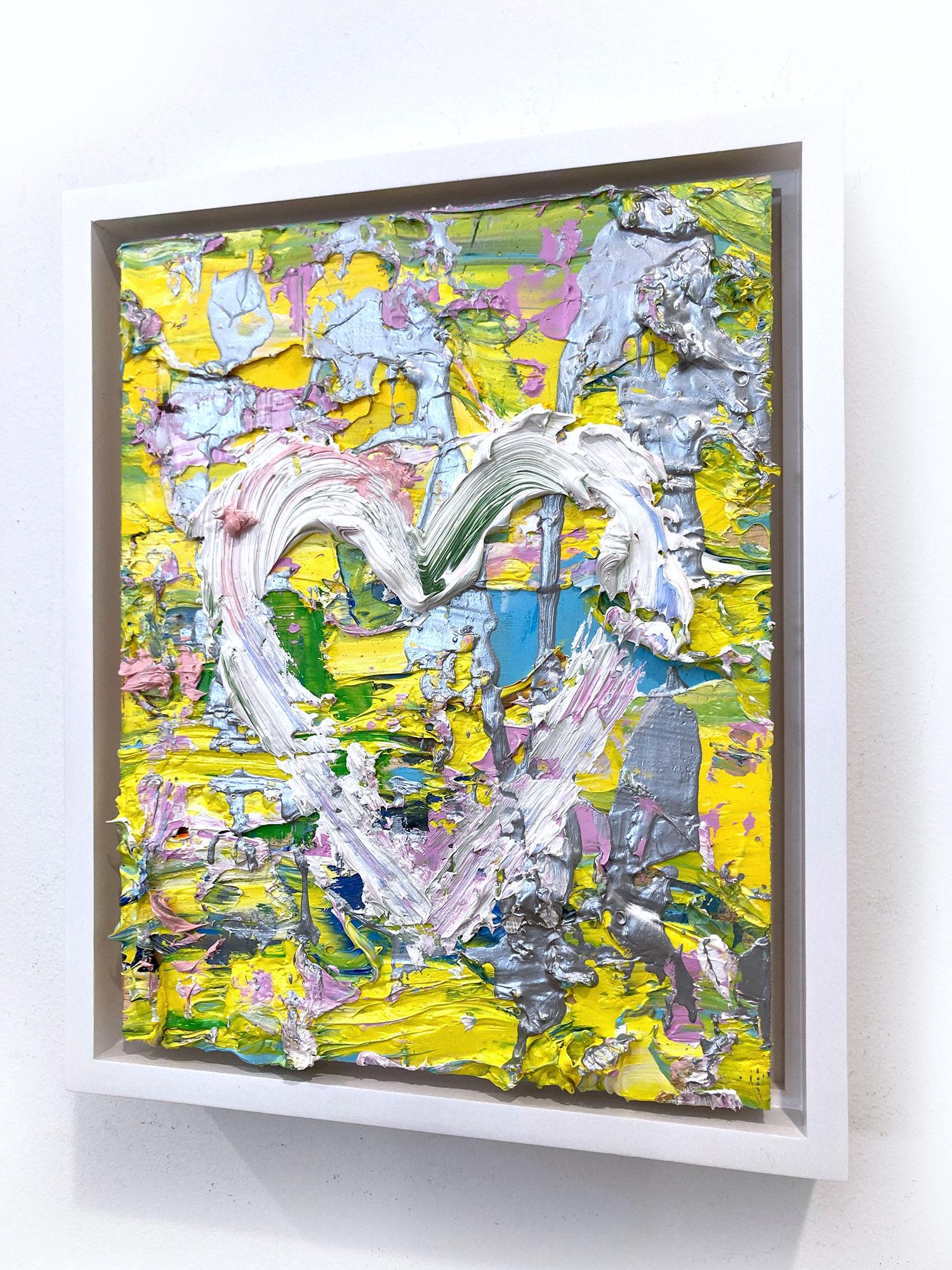 « My Spring in Yves Saint Laurent Heart », peinture à l'huile pop art, cadre flottant blanc en vente 10