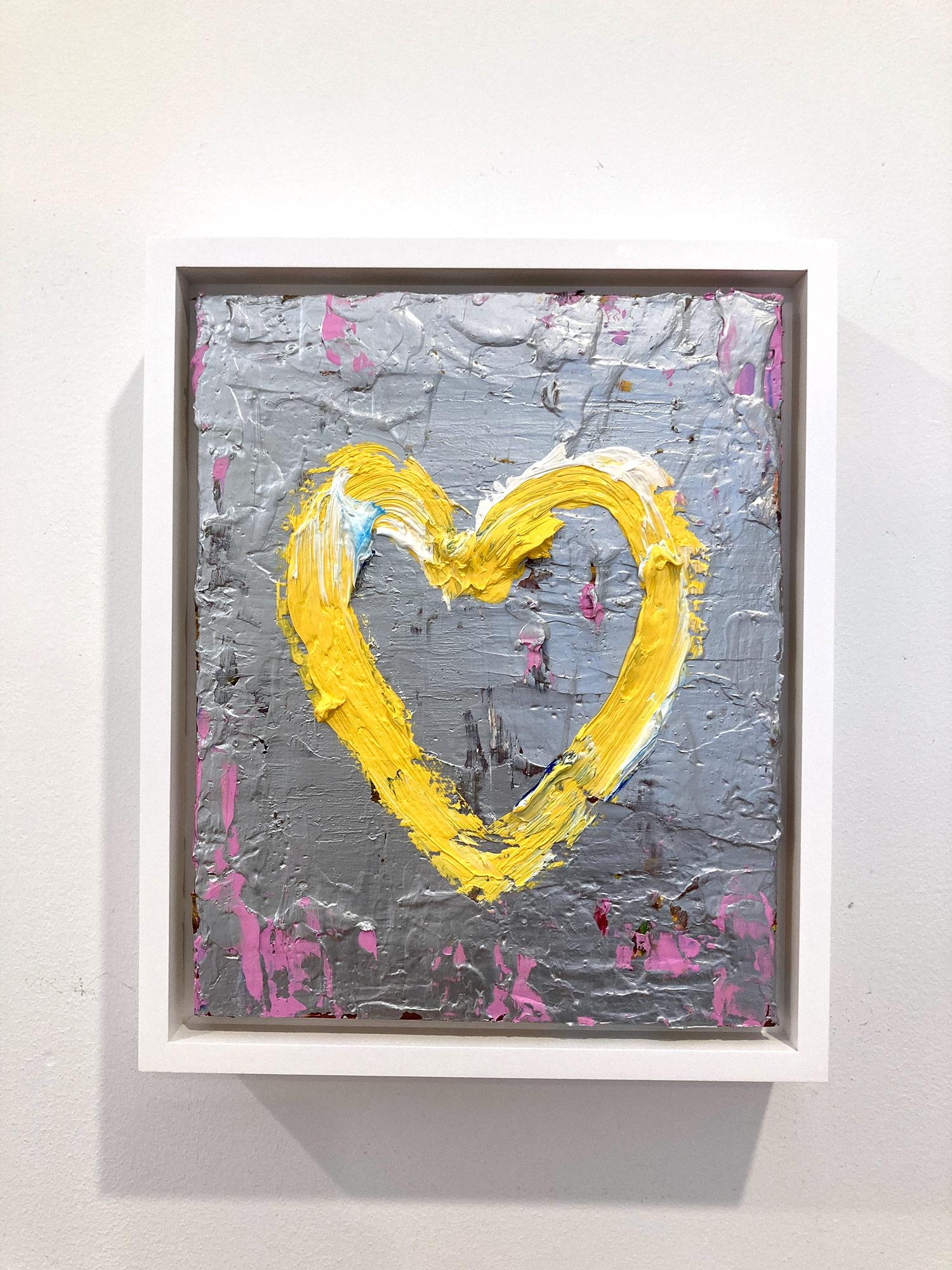 „My Bright Star Heart“ Buntes Ölgemälde auf Holz mit weißem Floater-Rahmen, farbenfrohes Ölgemälde im Angebot 9