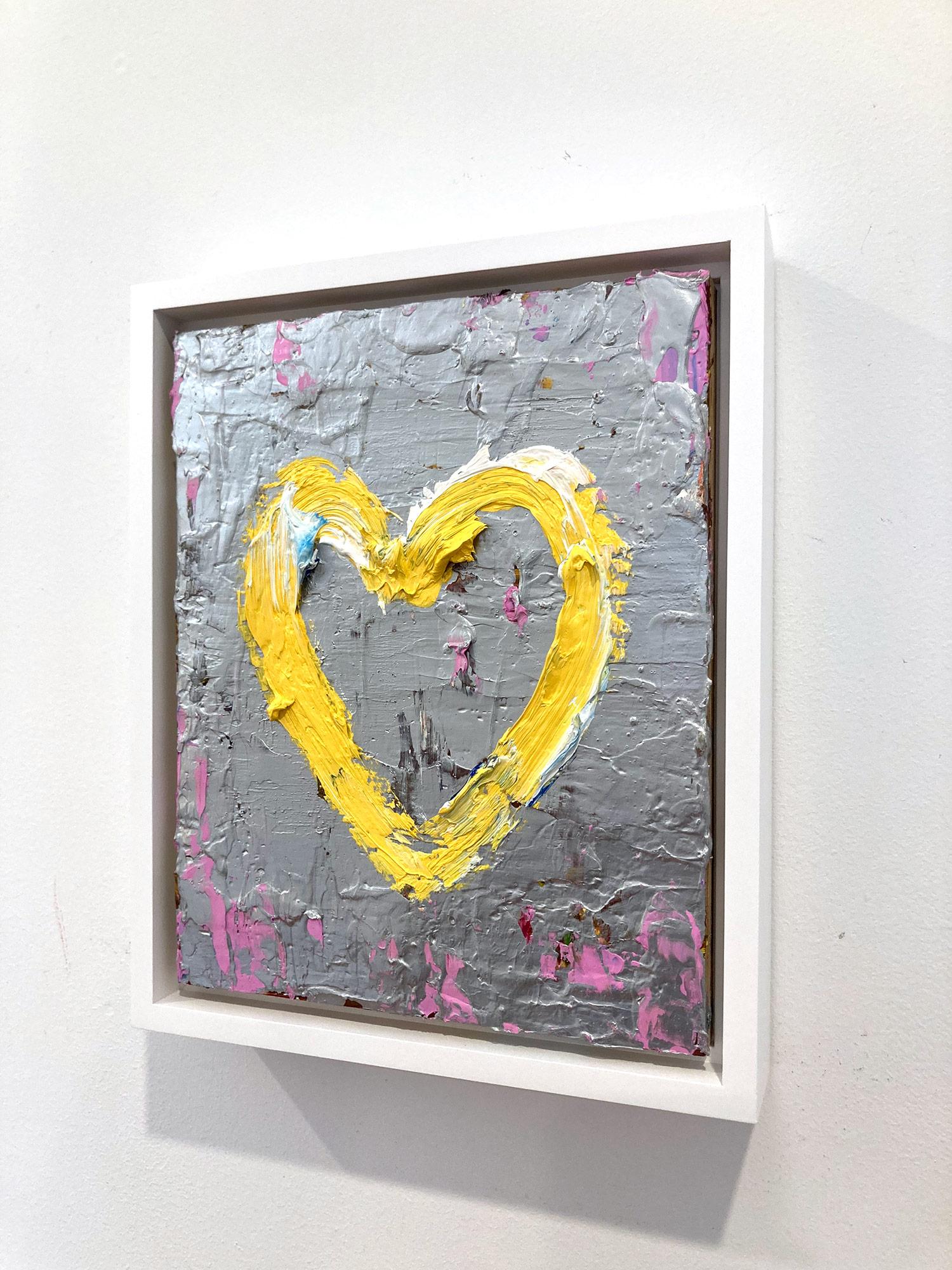 „My Bright Star Heart“ Buntes Ölgemälde auf Holz mit weißem Floater-Rahmen, farbenfrohes Ölgemälde im Angebot 10