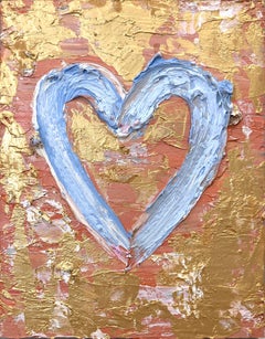 "My St. Barts Kissed Heart" Colorful Pop Art Oil Painting & White Floater Frame