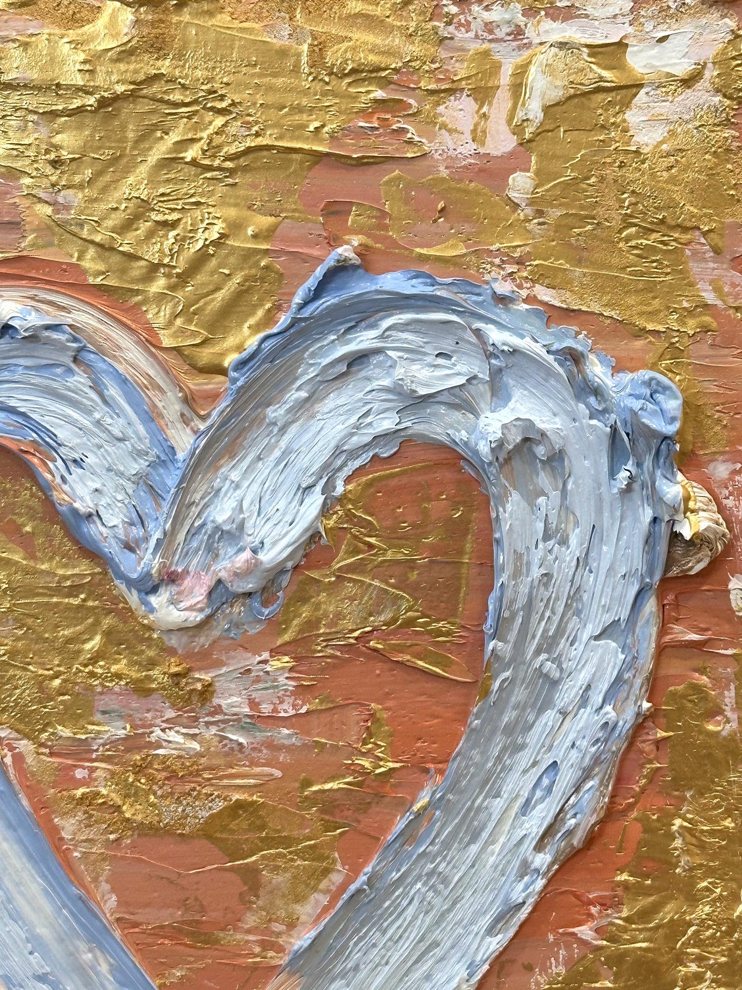 „My St. Barts Kissed Heart“, farbenfrohes Pop-Art-Ölgemälde, Ölgemälde und weißer Floater-Rahmen (Zeitgenössisch), Painting, von Cindy Shaoul