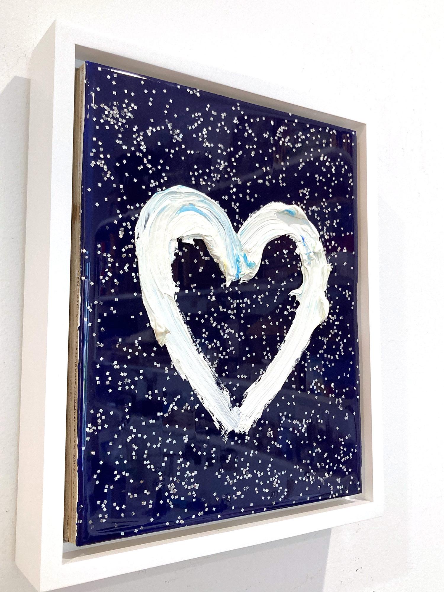Peinture à l'huile contemporaine Pop Art « My Starry Night Heart » avec cadre flottant en vente 2