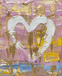 "My Sweet Escape Heart" Colorful Pop Art Oil Painting with White Floater Frame
