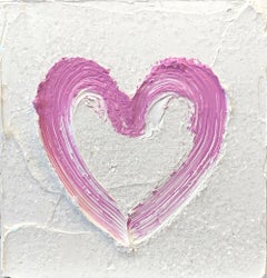 "Mein süßes Herz" Diamantstaub Pop Art Ölgemälde in weißem Floater Rahmen