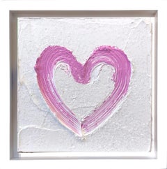 "My Sweet Heart" Diamond Dust Pop Art Oil Painting in White Floater Frame