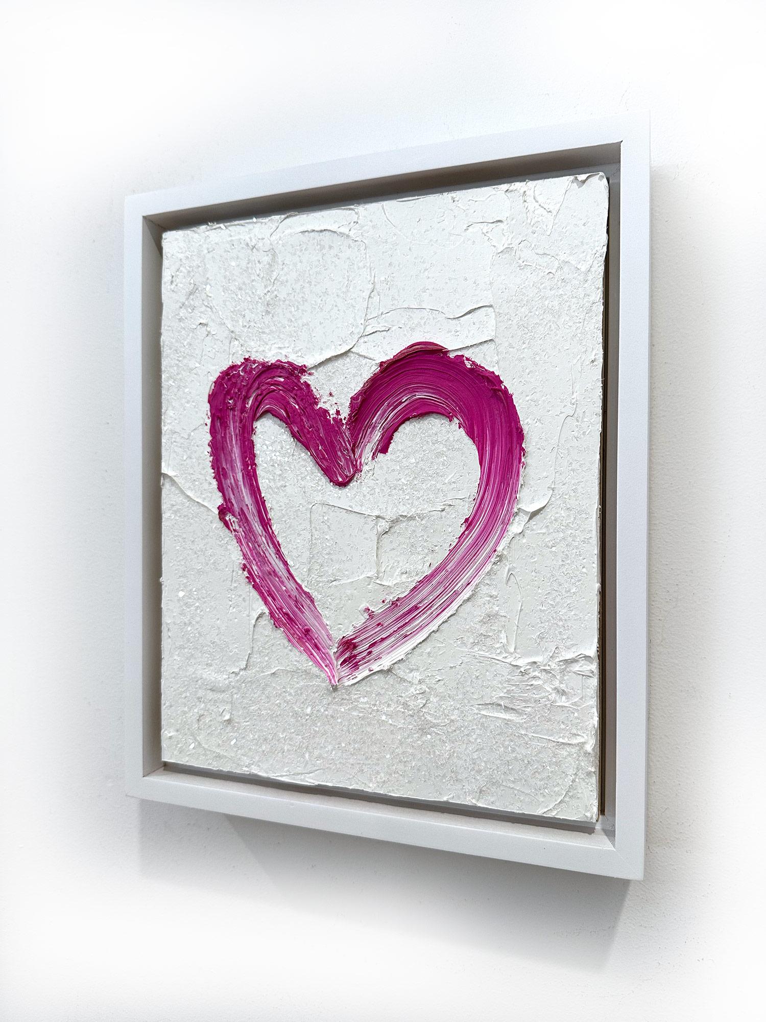 Pittura ad olio pop art rosa e bianca 