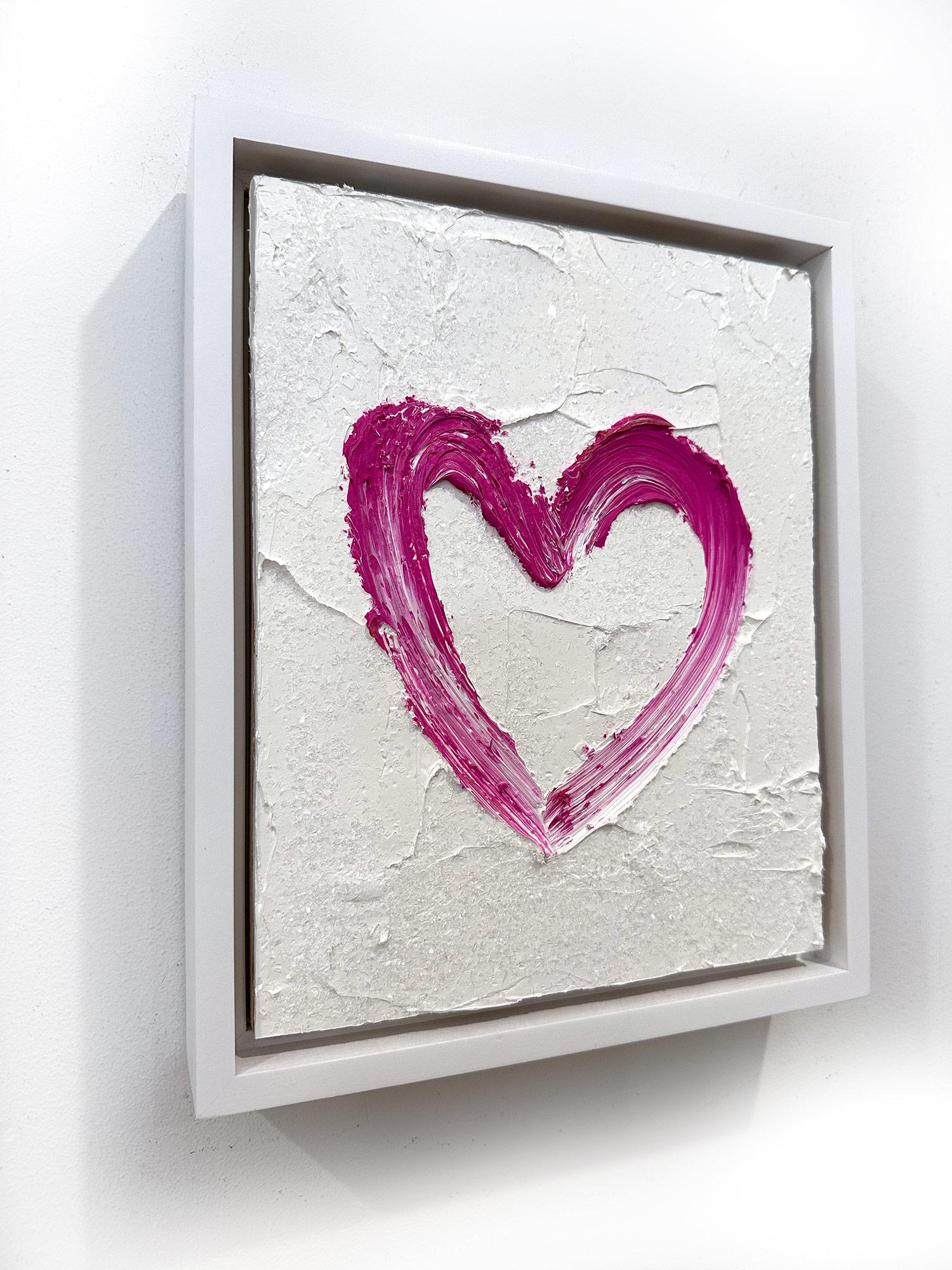 Pittura ad olio pop art rosa e bianca 