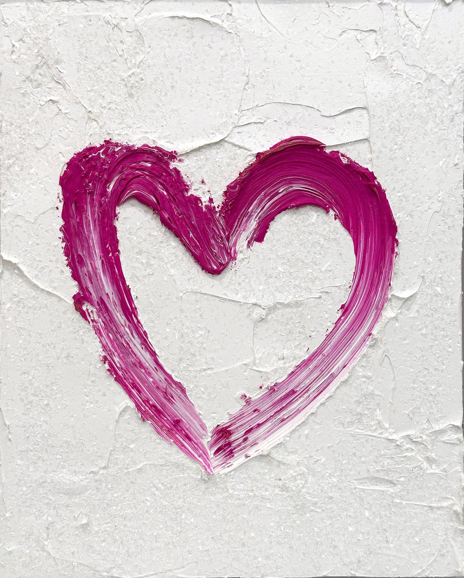 Pittura ad olio pop art rosa e bianca 