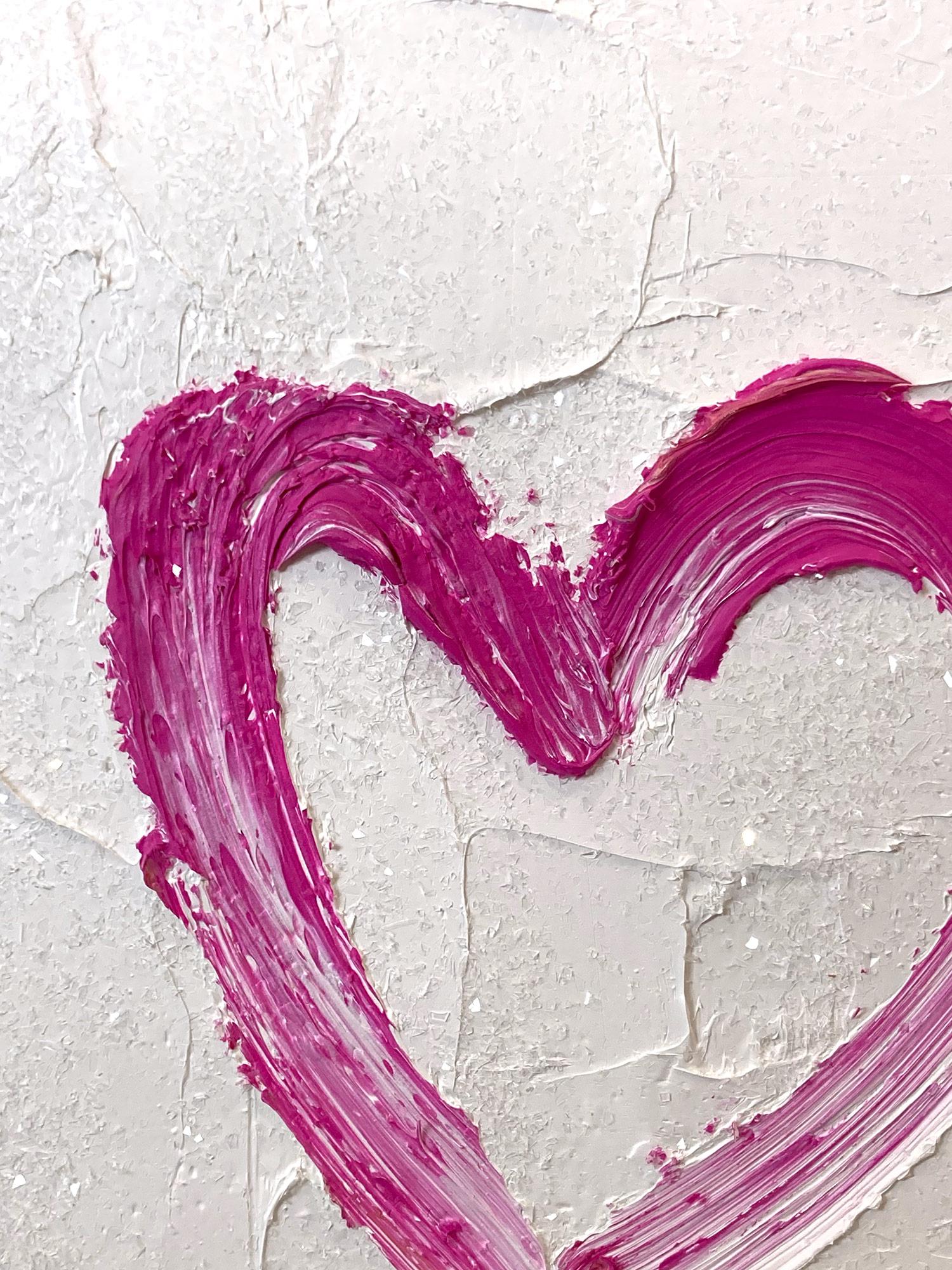 Pittura ad olio pop art rosa e bianca 