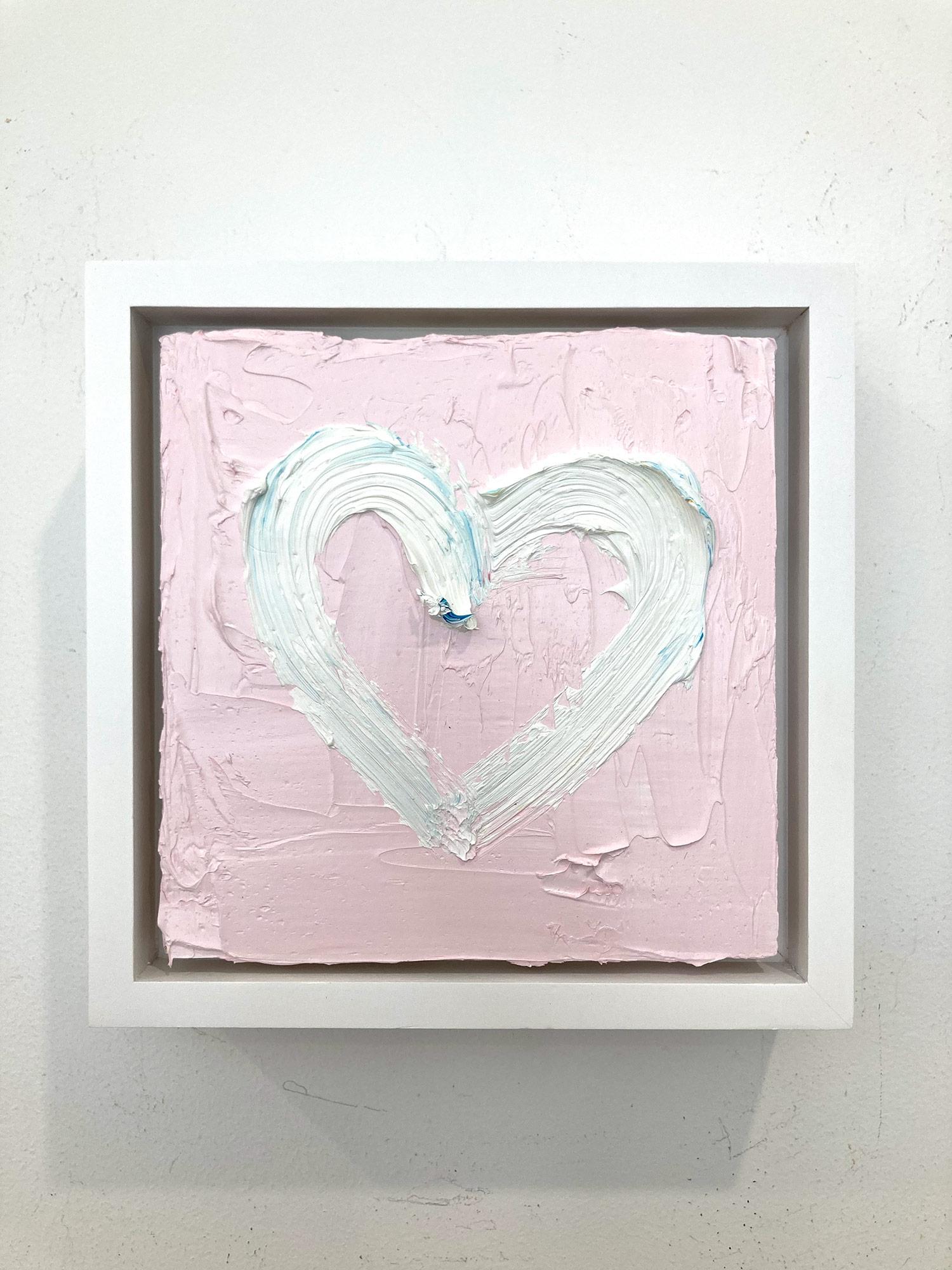 « My Sweet Heart », peinture à l'huile pop art blanche et rose avec cadre flottant blanc en vente 6