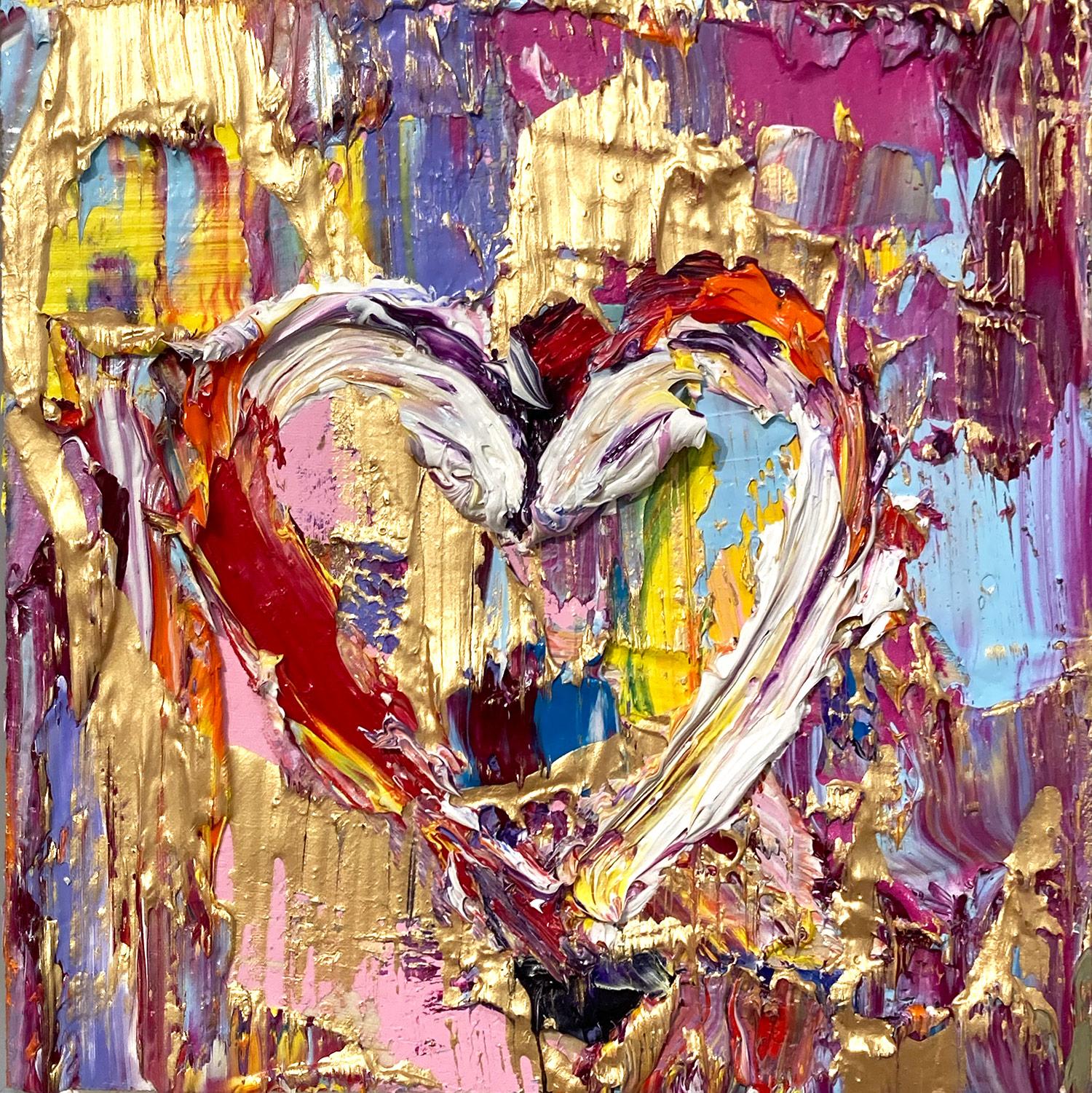 rainbow heart painting