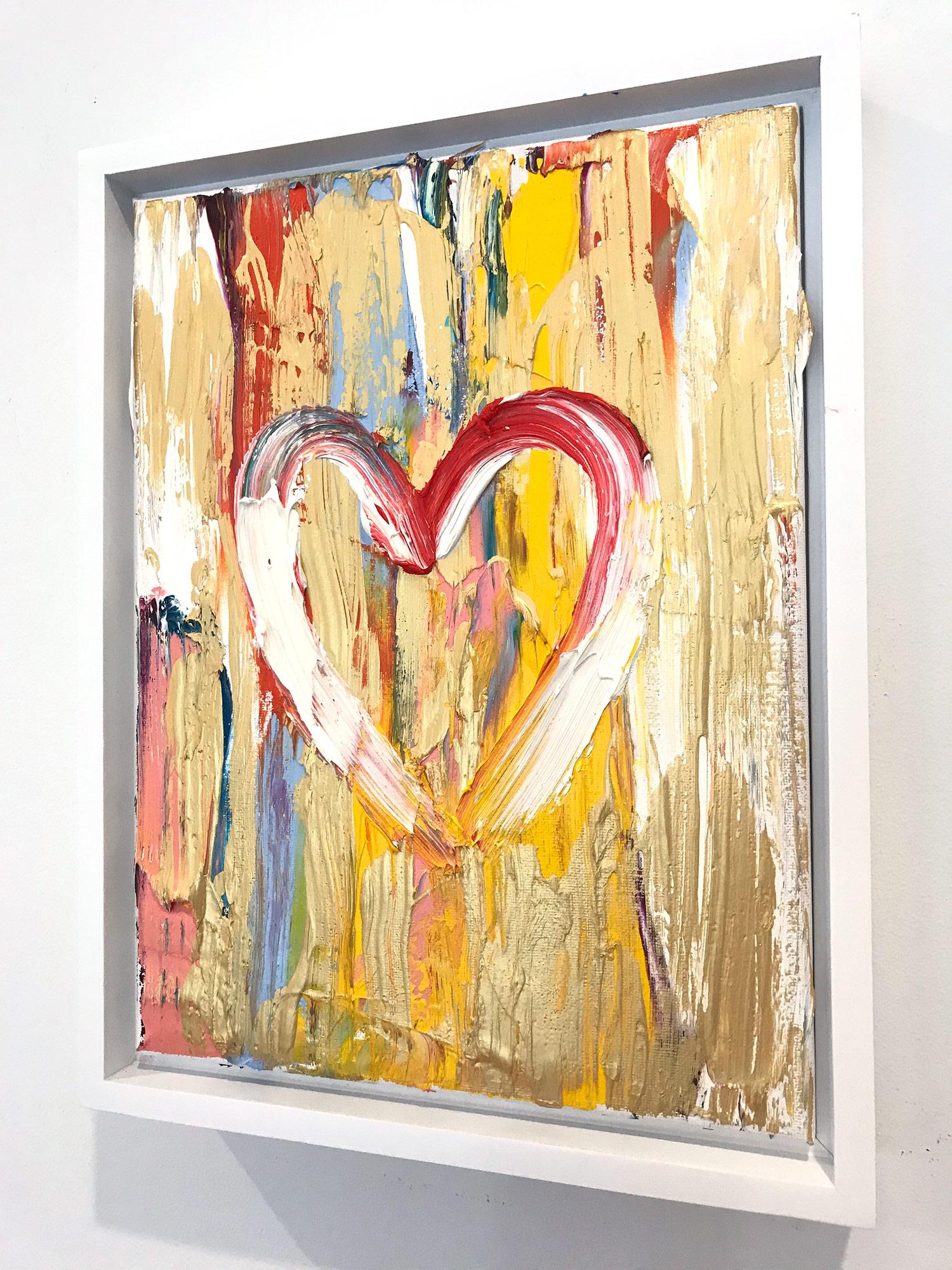 My Taste the Rainbow Heart -Multicolor Contemporary Oil Painting & Floater Frame 5