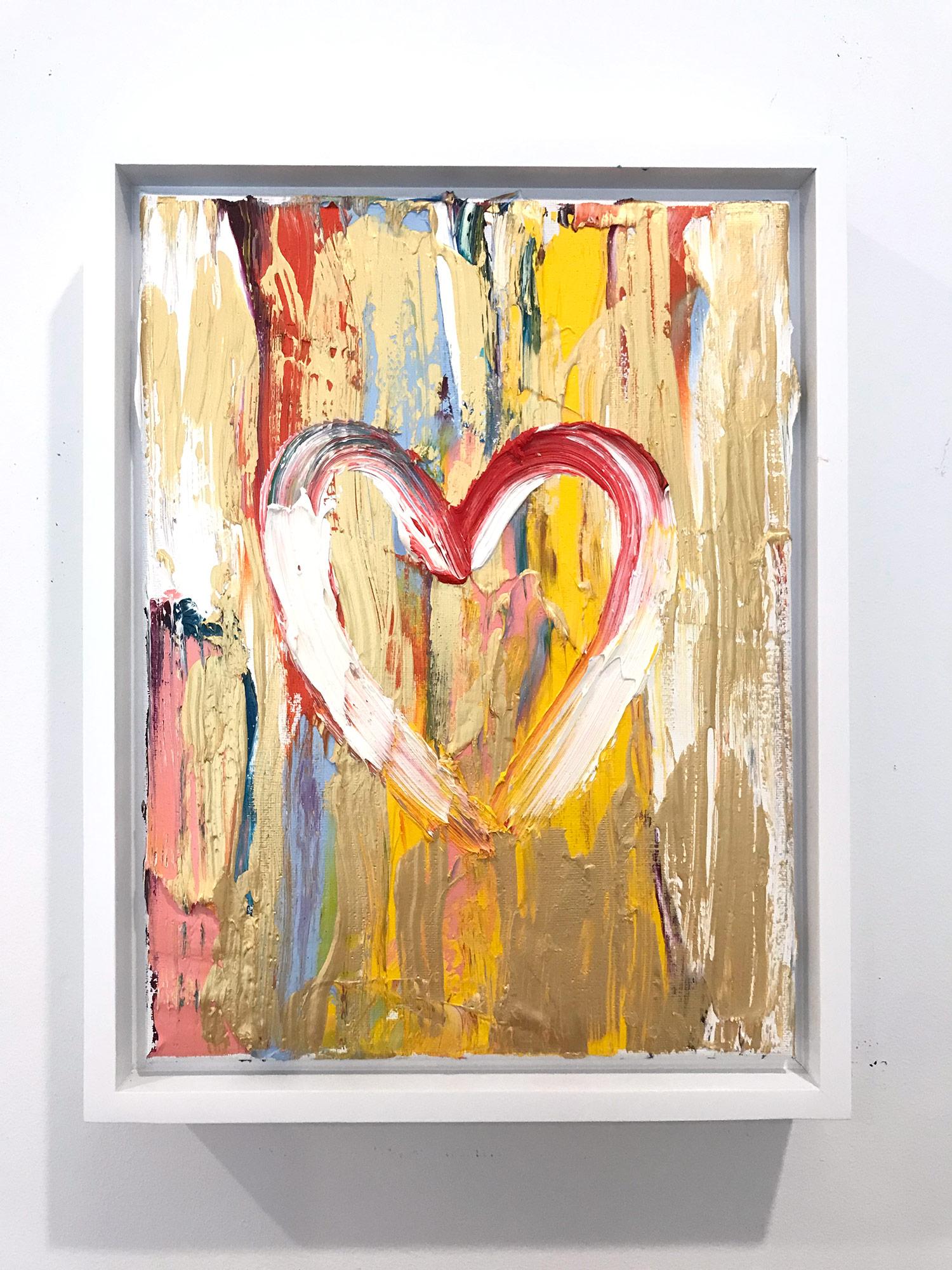 My Taste the Rainbow Heart -Multicolor Contemporary Oil Painting & Floater Frame 3