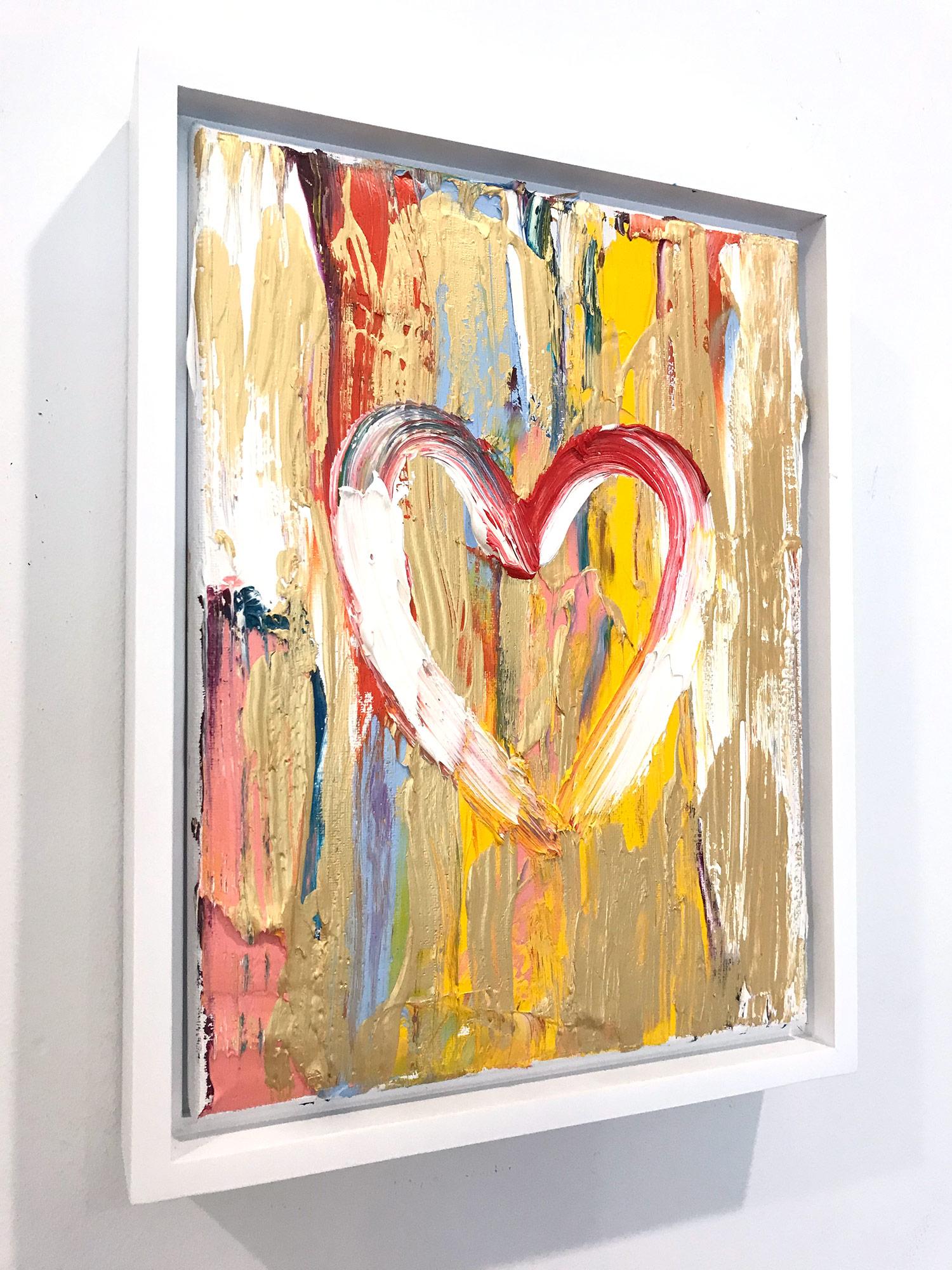My Taste the Rainbow Heart -Multicolor Contemporary Oil Painting & Floater Frame 4