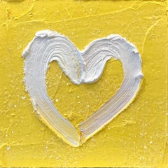 "My Tiffany Yellow Diamond" Diamond Dust Yellow Oil Painting White Floater Frame