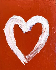 "My Tiger Orange Heart" Colorful Oil Painting on Wood with White Floater Frame