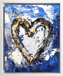 „My Louis Vuitton Heart“ Pop, Ölgemälde auf Holz mit weißem Floater-Rahmen, Pop