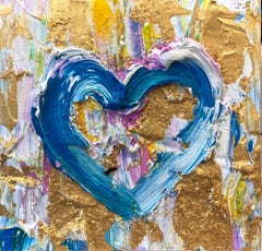 "My Victorian Heart" Colorful Pop Art Oil Painting in White Floater Frame