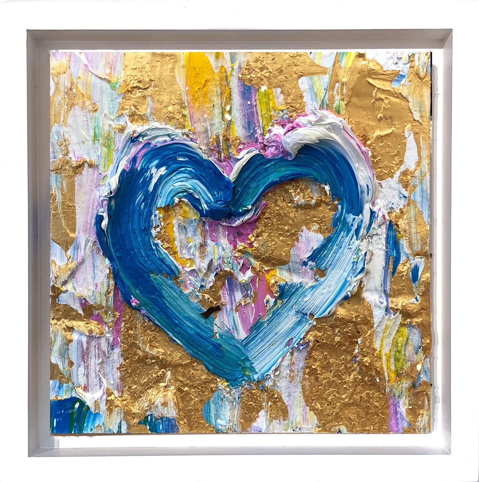 "My Victorian Heart" Peinture à l
huile pop art colorée dans un cadre flottant blanc