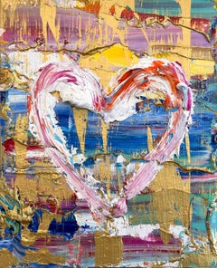 "My Vivienne Westwood Heart" Multicolor Pop Art Oil Painting White Floater Frame