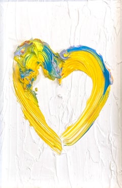 "My Walking on Petit Sunshine Heart" Pop Art Contemporary Oil Painting Framed
