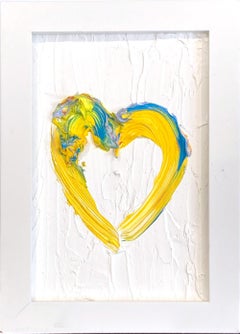"My Walking on Petit Sunshine Heart" Pop Art Contemporary Oil Painting Framed