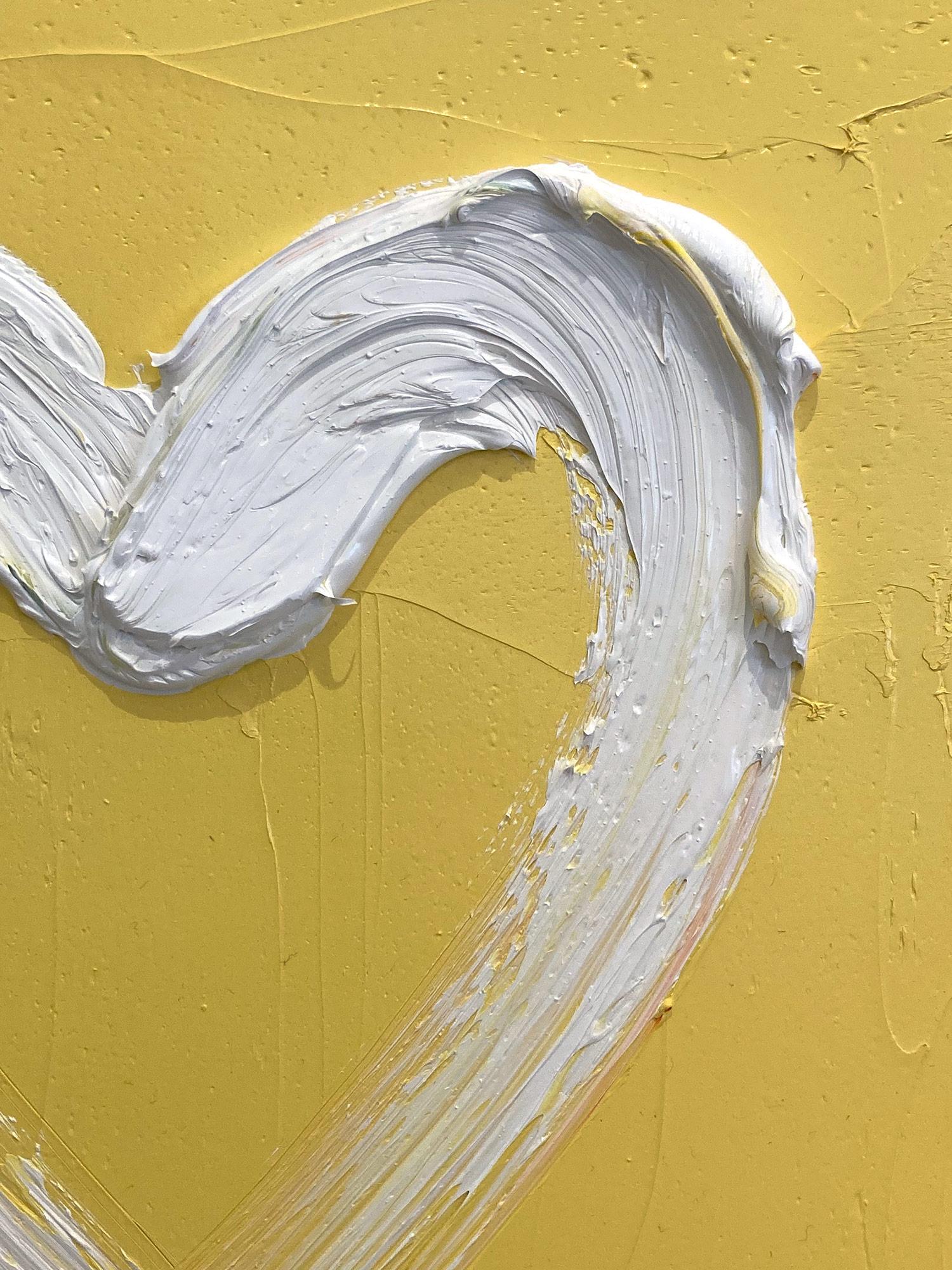 „My Walking on Sunshine Heart“ Pop, Ölgemälde auf Holz mit weißem Floater-Rahmen (Zeitgenössisch), Painting, von Cindy Shaoul
