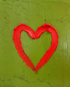 "My Warhol Heart" Colorful Contemporary Pop Oil Painting w Floater Frame