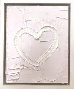 "My Weightless Heart" Light Lavender Contemporary Oil Painting w Floater Frame