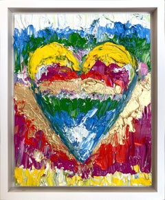 "My What Do You Get When You Fall in Love Heart" Oil Painting with White Frame