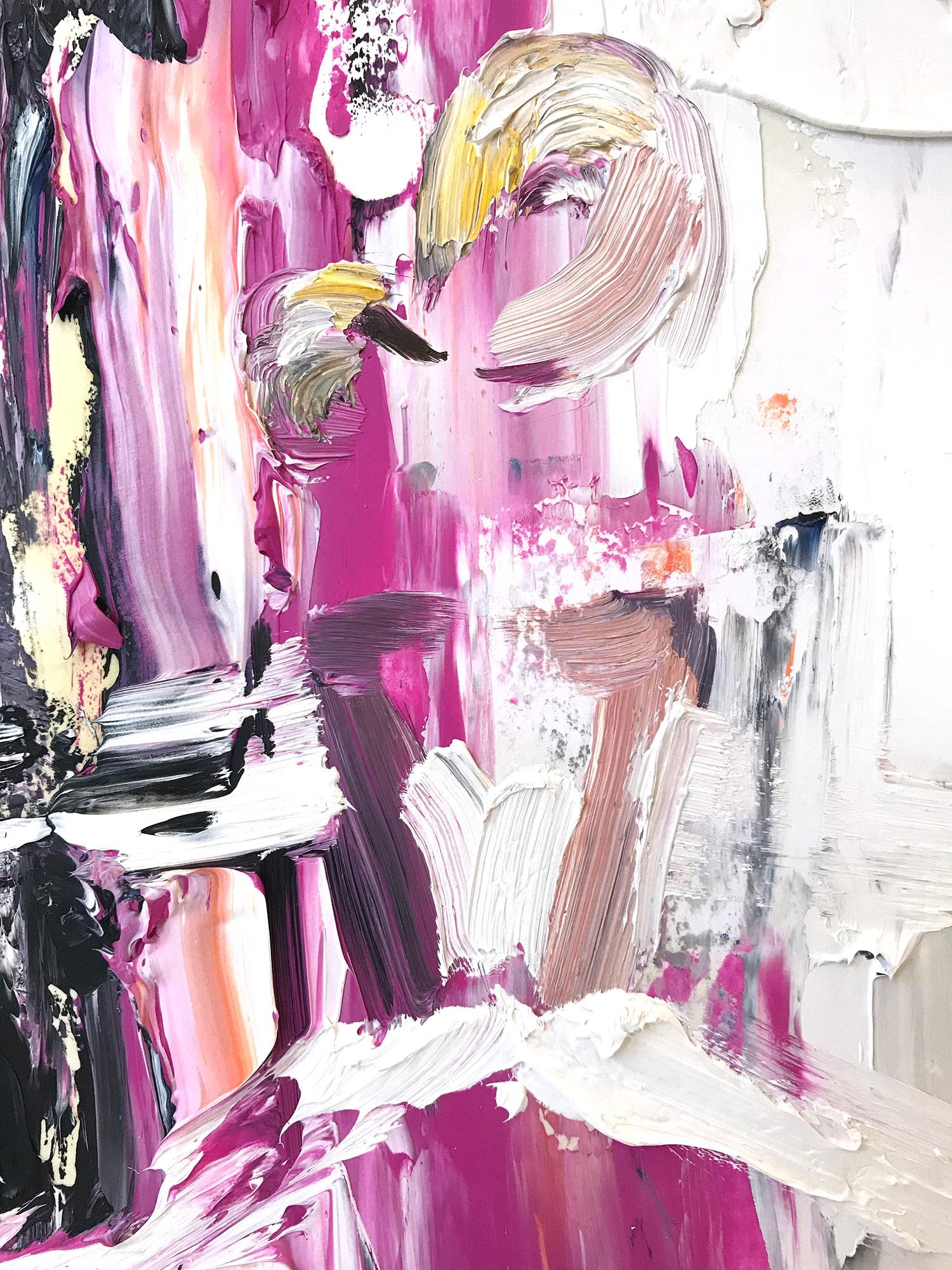 Exploring the purity of the feminine form and the drama of French haute couture, artist Cindy Shaoul creates a dialogue between the figurative and the abstract. Her spirited compositions are both dramatic and invigorating, capturing the fleeting