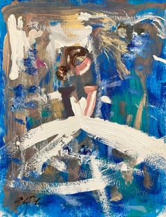 "Night Out in Portofino" Figure Chanel Gown Haute Couture Colorful Oil Painting