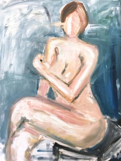"Nude Study" After Modigliani Nude Oil Painting on Canvas