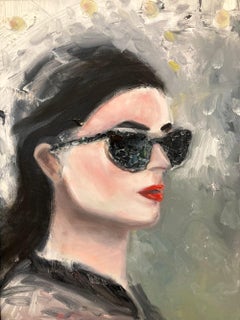 "NYC Gal" Woman in Dolce & Gabbana Haute Couture Sunglasses Pop Art Oil Painting