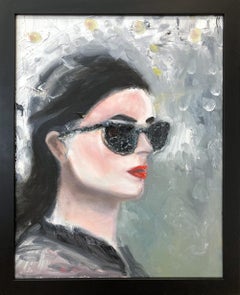 "NYC Gal" Woman in Dolce & Gabbana Haute Couture Sunglasses Pop Art Oil Painting