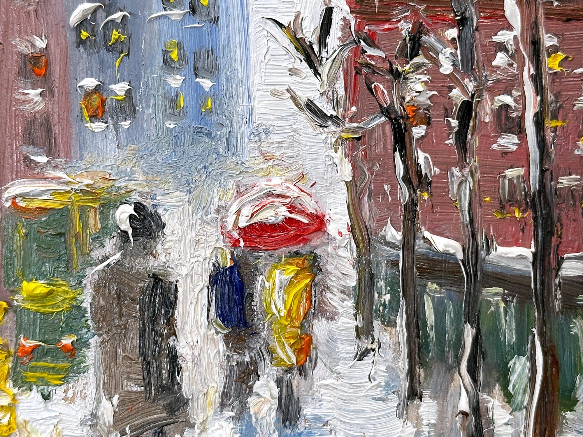 Peinture à l'huile impressionniste de New York dans le style de la scène de neige de Guy Wiggins en vente 6