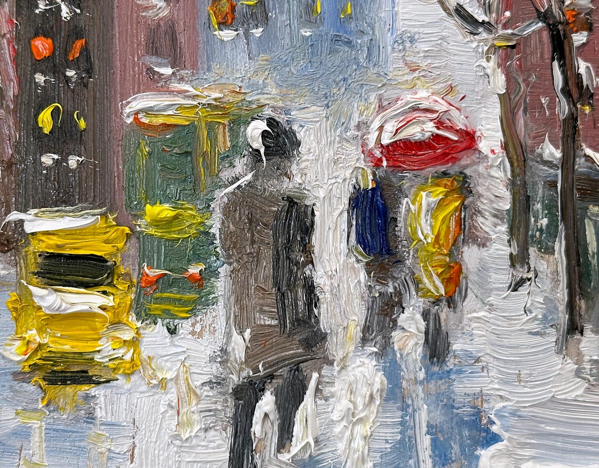Peinture à l'huile impressionniste de New York dans le style de la scène de neige de Guy Wiggins en vente 7