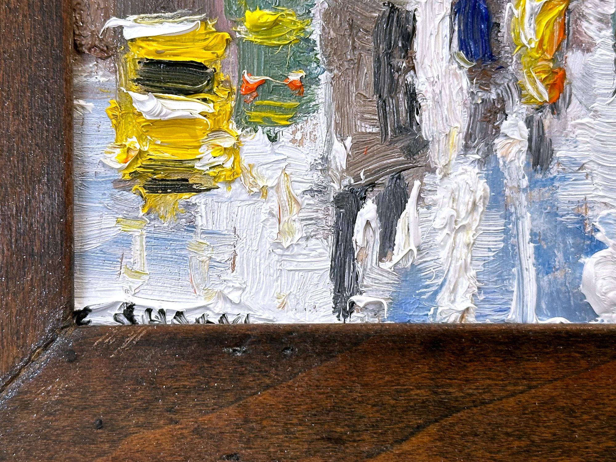 Peinture à l'huile impressionniste de New York dans le style de la scène de neige de Guy Wiggins en vente 2