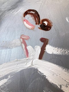 "Paris at Night" Abstract Figure Gown Haute Couture Oil Painting on Canvas