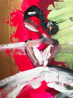 Abstrakte Figur ""Paris at Night" in Chanel-Kleid, Haute Couture-Gemälde auf Papier