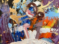 "Paris in Saint Laurent" Figure Chanel Gown Haute Couture Colorful Oil Painting